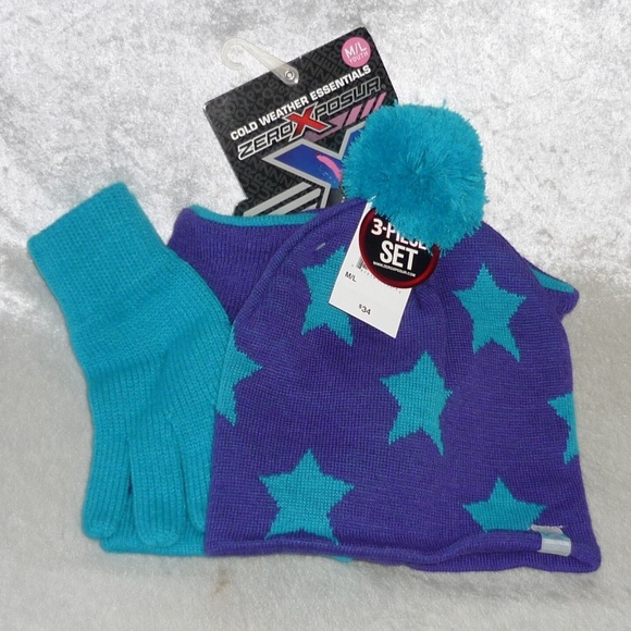 ZeroXposur Girls Monroe Beanie scarf 3pc set NEW - Picture 4 of 8